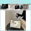 Chic White And Black Nylon Tote Bag For Women Perfect For School Commute And Daily Use