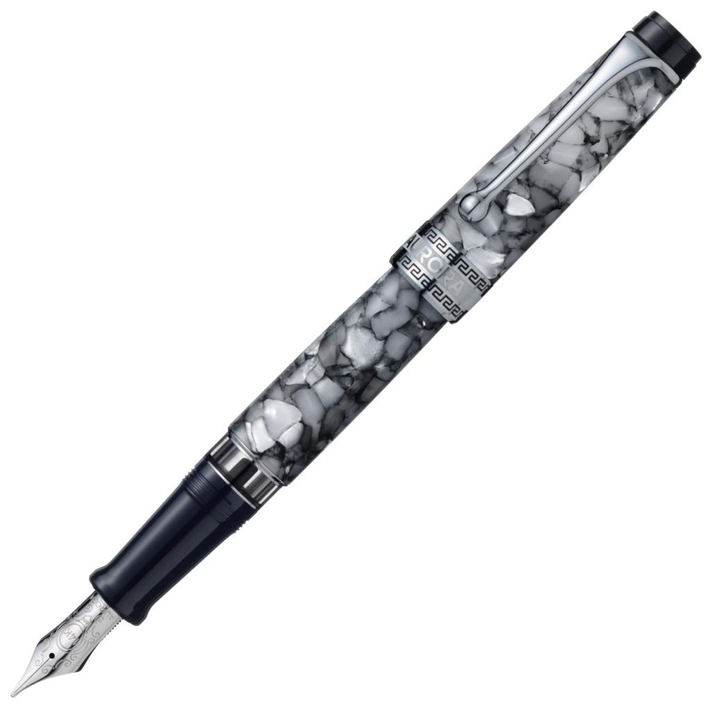 Aurora Optima Black Pearl Füllfederhalter Extra Feine Feder Kolbenfüller Offiziell 996-CGE Stift, (EF), System, Import.