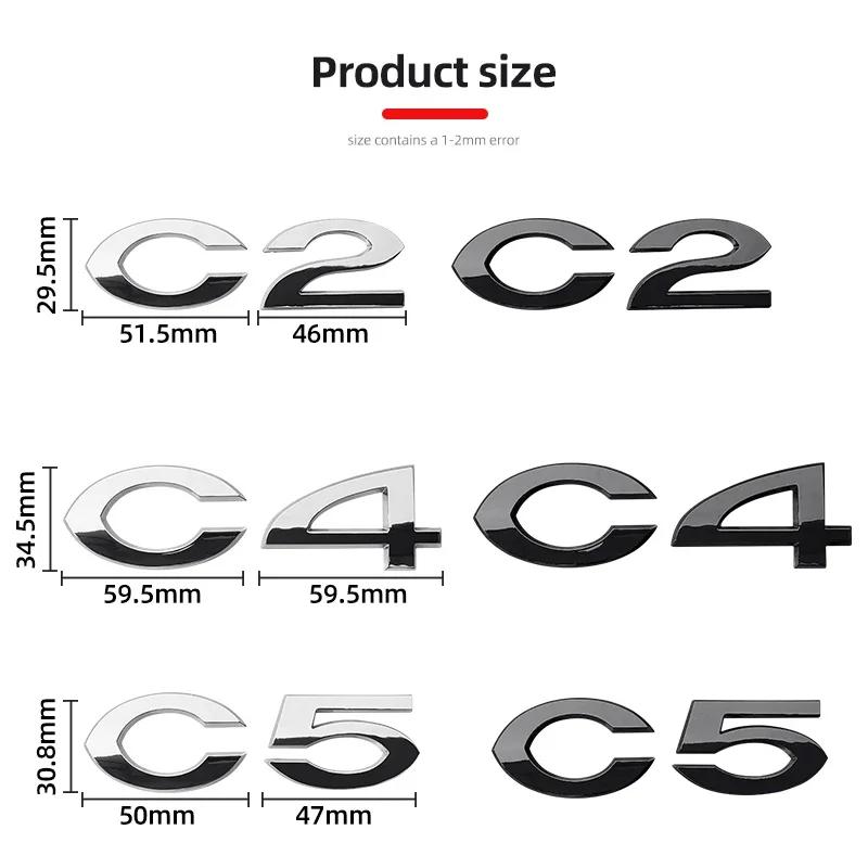 1pcs ABS 3D Car Rear Trunk Badge Sticker Styling for Citroen C2 C4 C5 Logo Auto Body Emblem Decals Auto Modified Accessories YX3