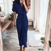 2026 Womens Elegant V-Neck Wrap Tie High-Waist Floral Print Long Dress Slim Fit Casual Office Wear