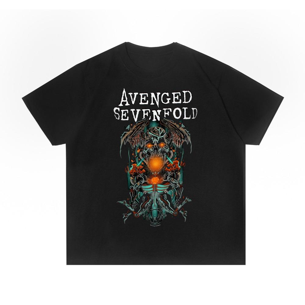2025 Yaz Avenged Sevenfold Band Baskılı Pamuk Erkek ve Kadın Tişört Yüksek Kaliteli Kısa Kollu Erkek Tişörtü