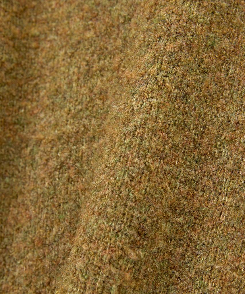 NOIRER FOR WOMAN Boucle V-Neck Oversized Sweater (Orange Green)