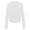 Women's Spicy Girl Gray Ruched Slim-Fit Long-Sleeve Turtleneck Top for Autumn/Winter