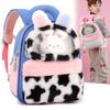 Design Color Blocking Children Plush Backpack With Rabbit And Capybara Toy Plush