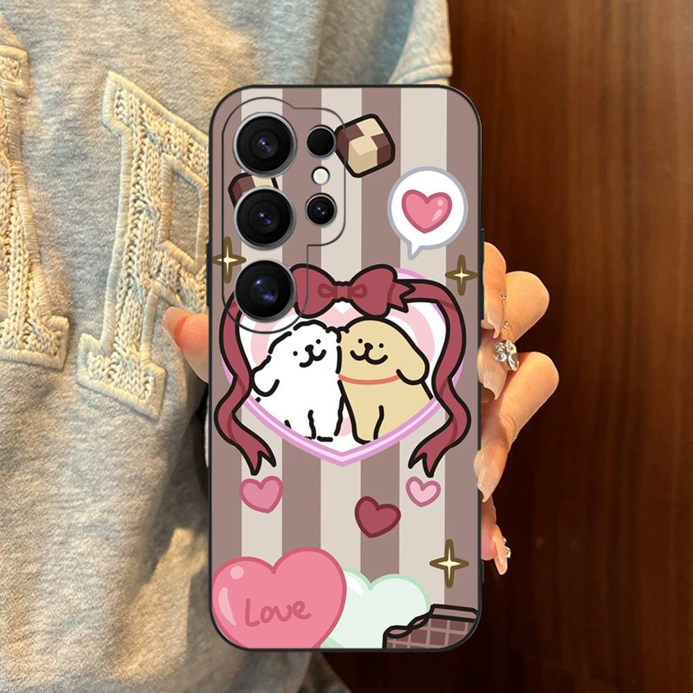 Maltese Cute Line Puppy Dog Phone Case For Samsung S 24 Fe 25 Ultra Plus 20 Lite 21 30 22 23 24 22 Ultra 5G Fundas