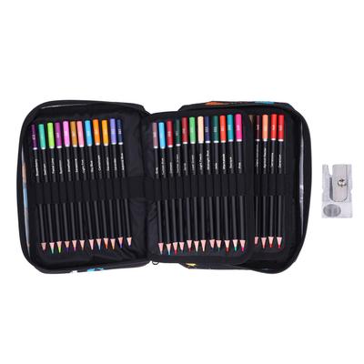 72 Buntstifte Reißverschluss Etui Set Qualität Weiche Mine Buntstifte mit Nachfüll-Verlängerungsstift