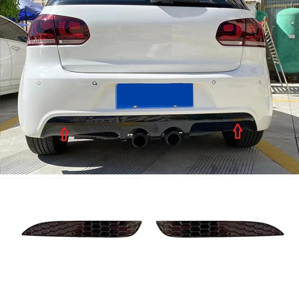 BRQ1 For VOLKSWAGEN VW GTI Glossy Black Rear Bumper Reflector Honeycomb Double-Sided Tape Mounting For Volkswagen Golf 6/7/7.5/8 GTI oq2