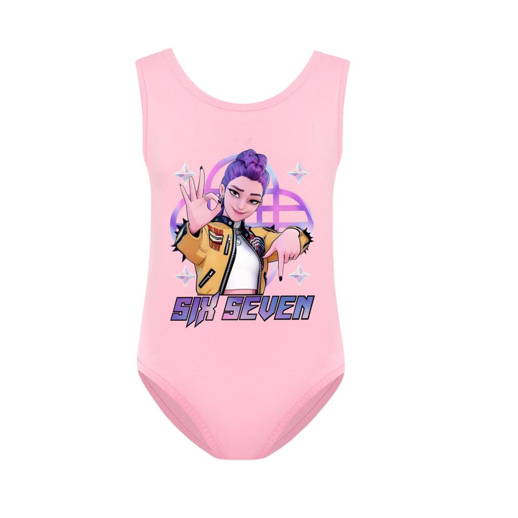 Unique Apparel 5232 Kinder Meisjes Rumi Mira Zoey Print Badpak Zwemmen Eendelig Bodysuit Badkleding 130cm