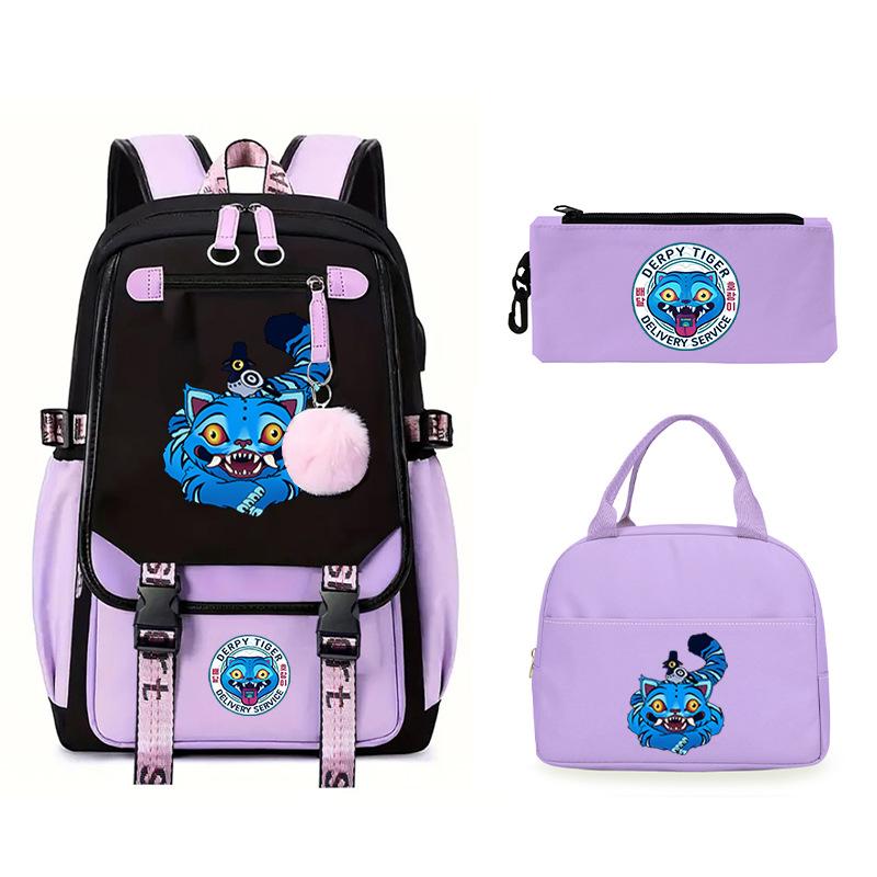 The Witch Hunter Girl Group Has the Same Peripheral Cartoon Korean Version Schoolbag Set, Cross-border Campus Trend, Primary and Secondary School