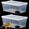 Reptile Feeding Box Snake Breeding Box Transparent Animal Habitat Cage Portable Plastic Turtle Transport Container For Bearded D