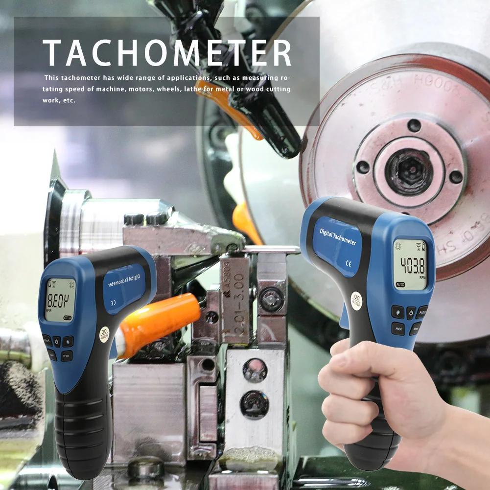 Handheld Digital Photo Tachometer RPM Meter 2.5RPM-99999RPM Non-Contact Motor Lathe Speed Gauge Motor Speed Gauge Gun Engine Use