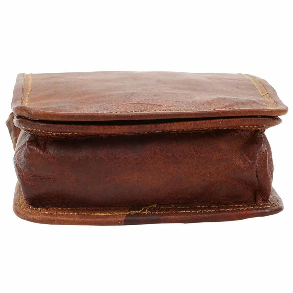 13" Men's Real Vertical Leather Messenger Shoulder Laptop Satchel Handmade Bag