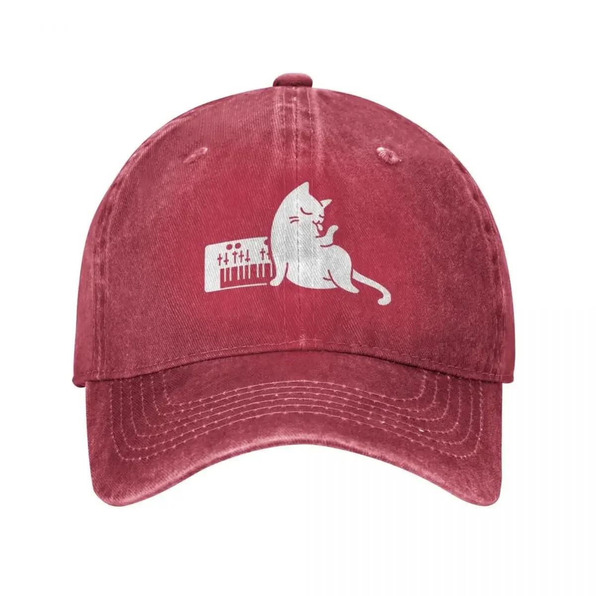 

Cut Animal Synthesizer Cat Personalized Retro Denim Washed Baseball Caps Unisex Cowboy Golf Hat Camping Peaked Cap One Size