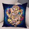 Indischer Gott Ganesha Kissenbezug Bunt Psychedelischer Kunstdruck Weiche Leinen Yoga Raum Heimdekoration Kissenhülle