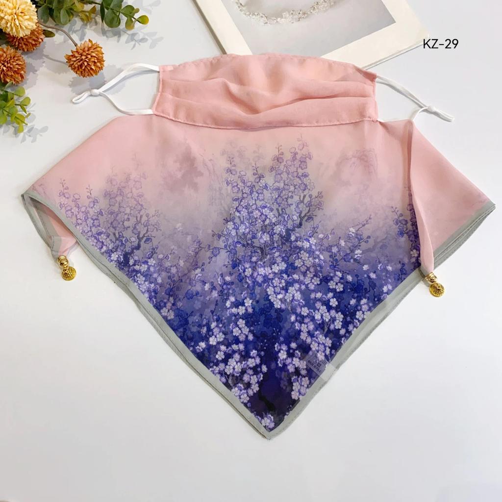Potato buttercup yarn ice feeling breathable thin mask neck protection silk scarf cover the whole face mulberry spring summer sun protection shade spo