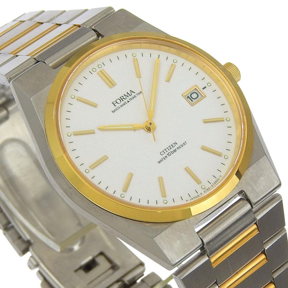 CITIZEN FORMA Stainless Analog White Dial 4762-471369 Watch, Steel, Quartz, Display, Men's, [H162325394]