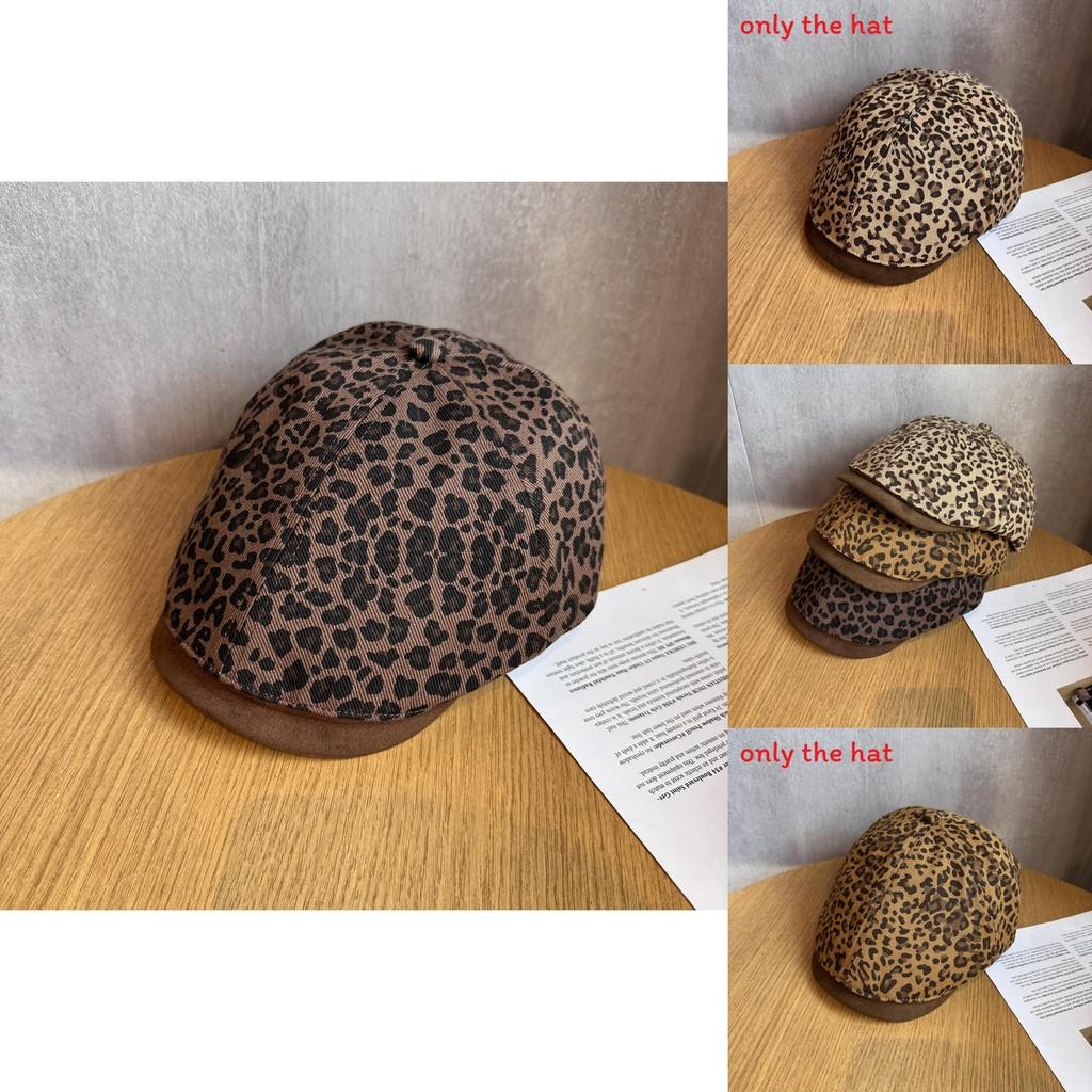 Fashionable Retro Splice Design Leopard Print Women Casual Beret For Summer Fashion Enthusiasts