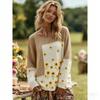 Europe America Women's T-shirt Fashion Floral Print Pullover Comfortable Women Long Sleeve T-shirt Outdoor Oversized Tees Top