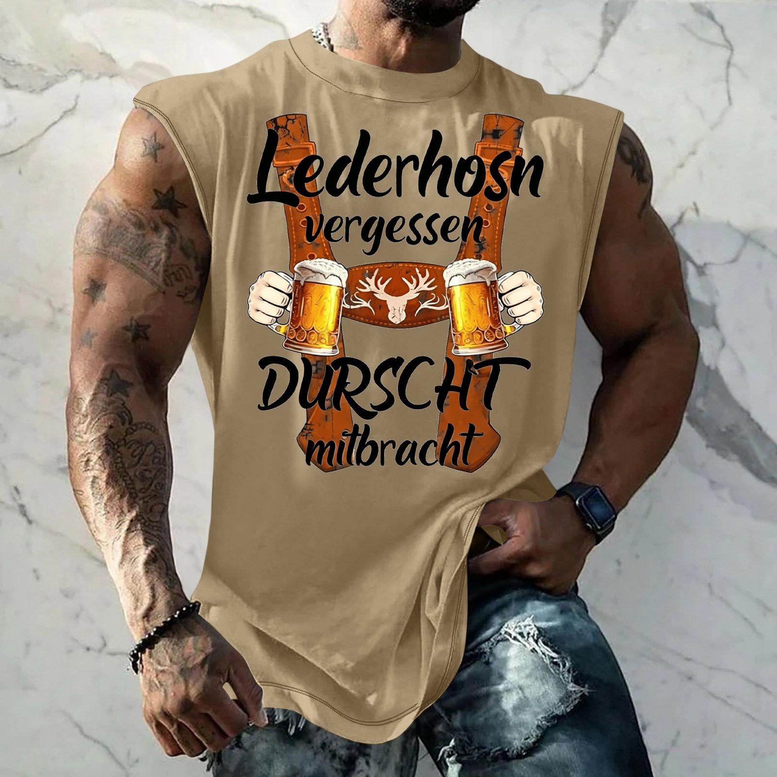 

Men Sleeveless Tank Top Loose Fit Casual Streetwear Muscle Shirt Printed Graphic Design Summer Beachwear Gym Workout Vest L жёлтый