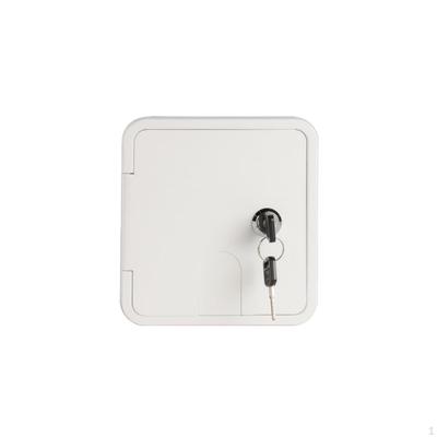 Cable PassThrough Cover with Lock | Lockable, Wire Port Mounting Frame, for RV White 151166