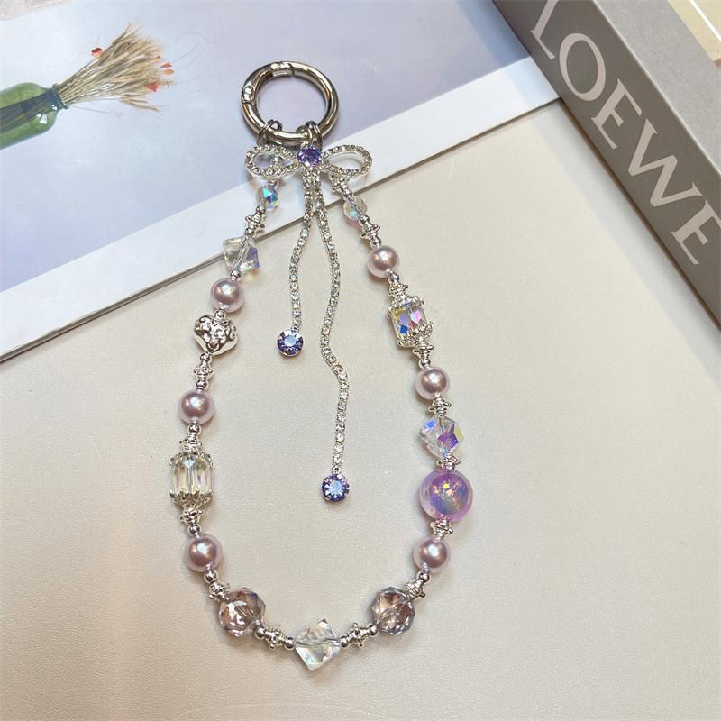 Fashion Pearl Butterfly Pendant Pvc Phone Chain For Women And Men