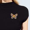Crystal Butterfly Brooch Zinc Alloy Elegant Design Lightweight For Daily Wear And Evening Event Secure Pin Gift