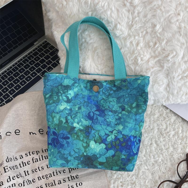 11 Autumn and winter retro casual bento bag, hand bag, work sundries, small cloth bag, women's portable tote bag