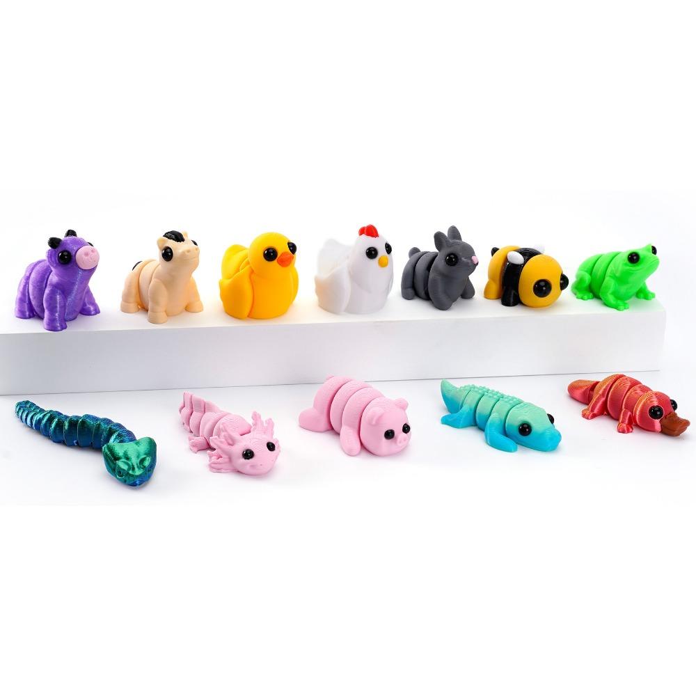 3D Printed Animals Movable Joint Fidget Toy Figurine Simulation Animal Office Desktop Ornament  New Year Gifts Crafts Gift