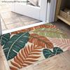 1pc, 2D Flat Printing, Tropical Plant Pattern Indoor Doormat, Entrance Hallway Welcome Mat, Non-Slip Machine Washable Easy-to-Clean Polyester Mat, Sui