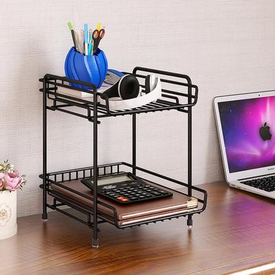 Kitchen Multifunctional Organizing Rack Office Desktop Large Capacity Multi-layer Metal File Shelf Desk Shelf