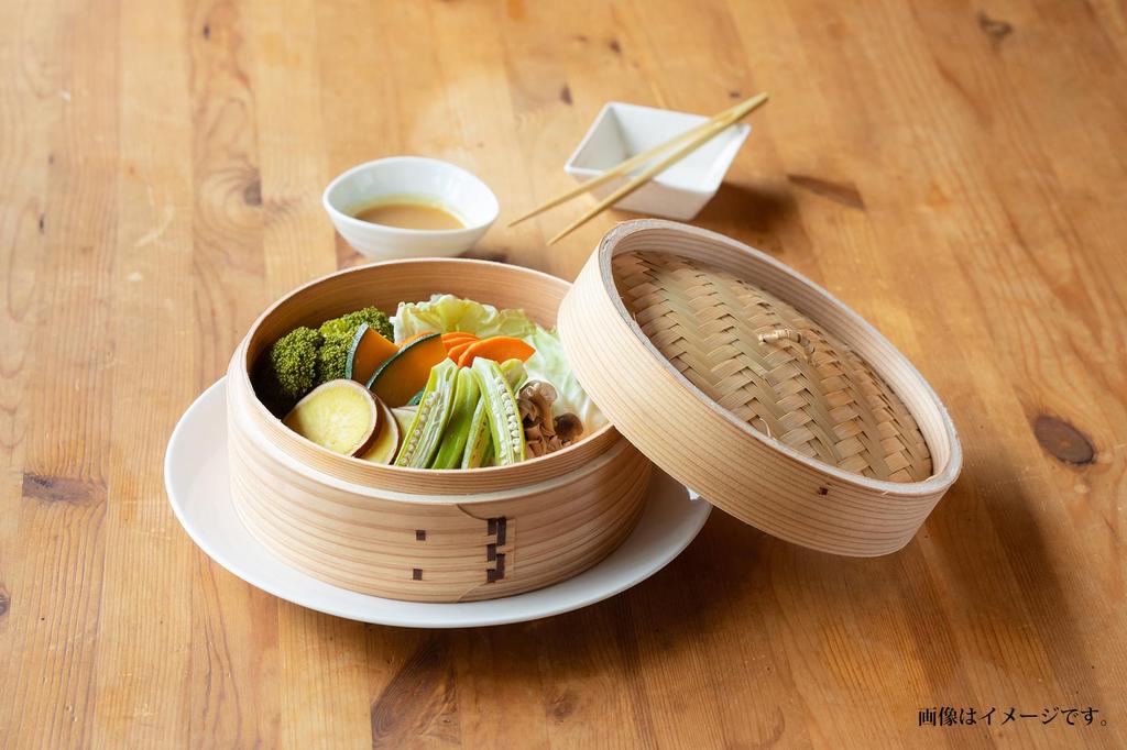 Shindo Chinese Steamer Set Bamboo Enjoyment Set bamboo 1 bamboo 50 special Natural 929203 - (2 steamers, lid, tongs, sheets) 21cm