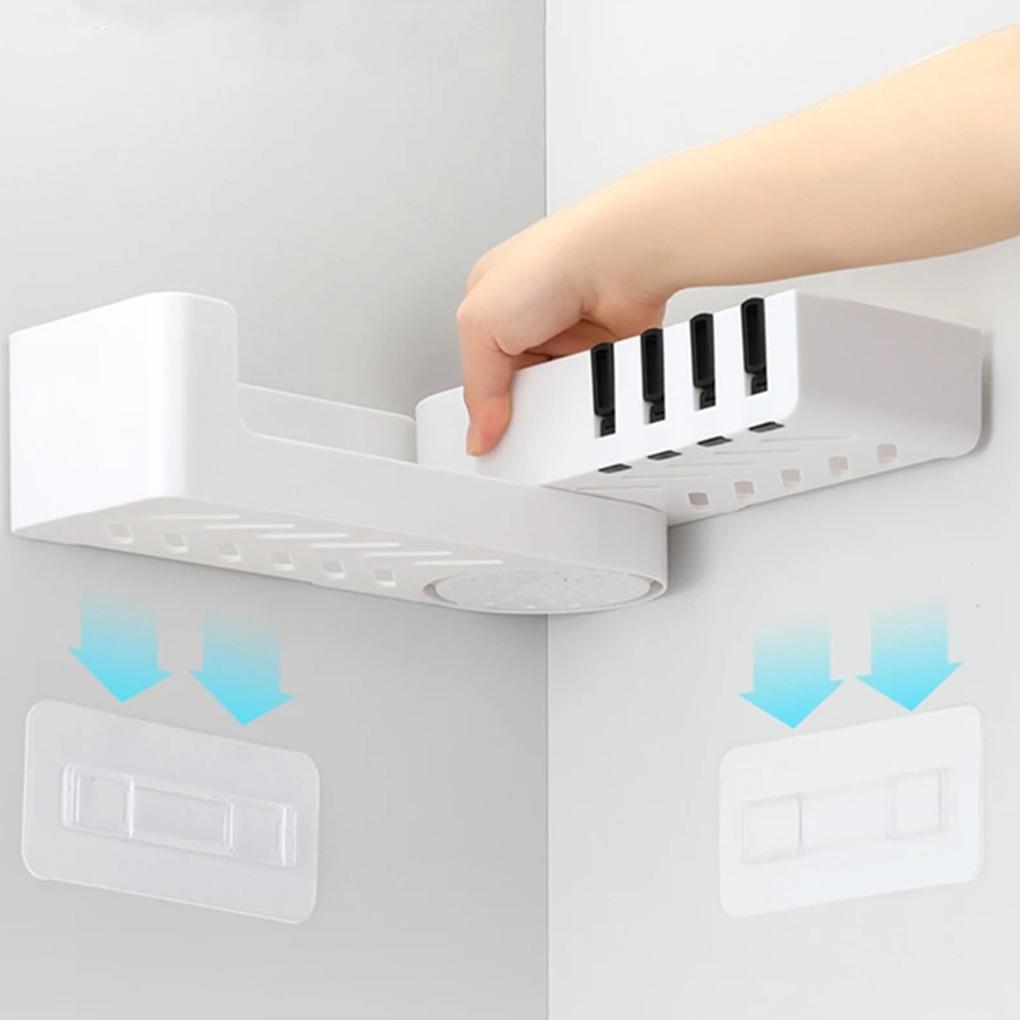 Bathroom Shelf Corner Shelves Shampoo Holder Kitchen Storage Rack Mess