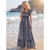 Women's 2026 Summer New Printed Dress for Beach Vacation, Vintage Satin Long Skirt