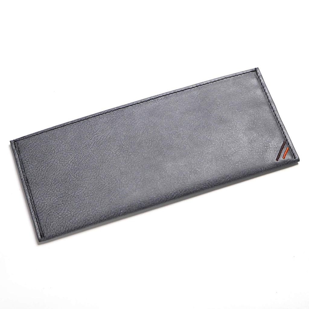 Artesão de couro Sibilla Carteira Masculina Slim Longa, Couro Italiano Genuíno, Sem Porta-Moedas, Sem Aba, Sem Fole, SB001 BK (Preto)