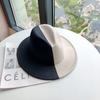 New double-color black and red woolen felt hat, European, American autumn and winter party fashion flat-brimmed jazz top hat sample