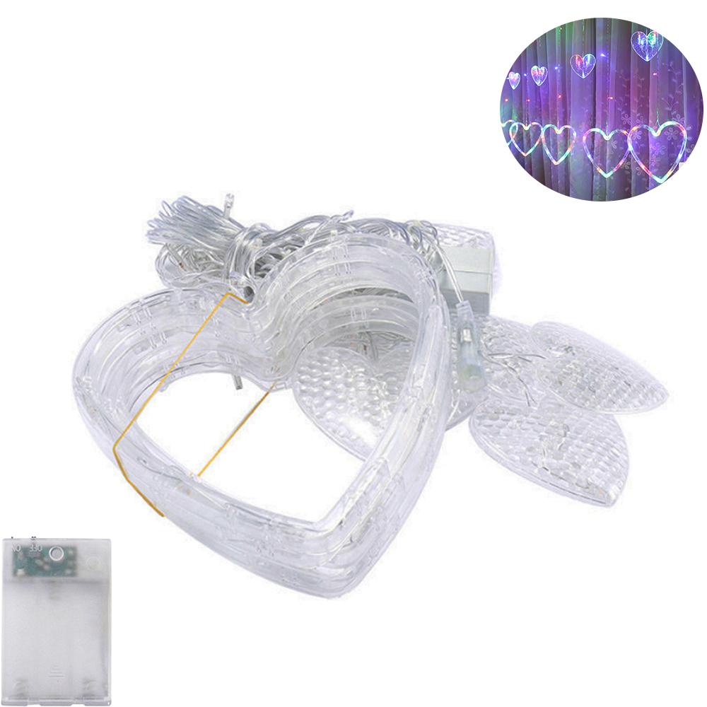 

Love Heart String Lights, LEDs Twinkle Window Curtain Lights Battery Operated for Christmas, Wedding, Party, Home Decoration різнокольоровий