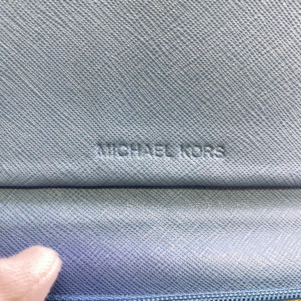 Michael Kors Zip Around Jet set leather Travel Continental Wallet Bifold Wallet blue leather Women Used