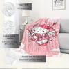 For Cupid, Hello Kitty, Valentine's DayAnime-Themed Flannel Blanket, Glam Style, Digital Print, All-Season Comfort, Tear-Resistant, Knitted