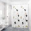 1 Set Shower Curtain Partition Waterproof Bathtub Curtain Fabric Lined Hotel Machine Washable Soft For Home Bathroom