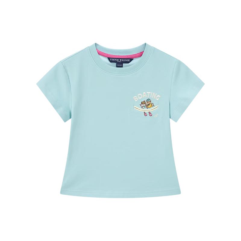 

Детская футболка с вышивкой для девочек Teenie Weenie, с коротким рукавом 130