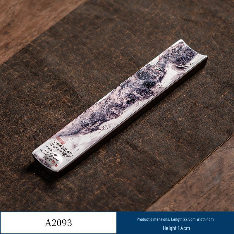 Guochao River & Mountain Ceramic Incense Holder - Retro Incense Stick Tray for Indoor Use