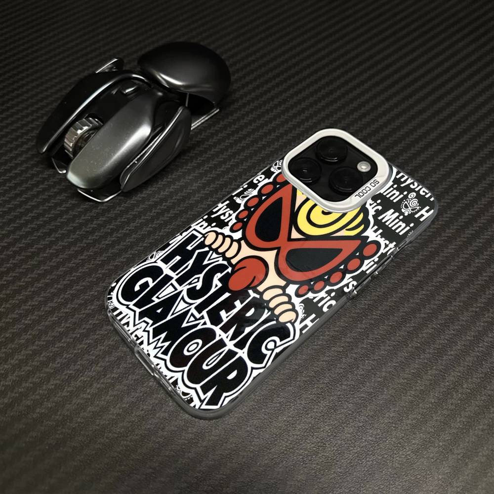 Japan Fashion H-Hysteric M-Mini For iPhone 17 16 15 14 13 12 11 Pro Max Plus Matte Color Back Phone Cover