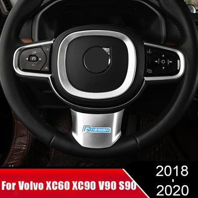 Volvo XC60 XC90 V90 S90 2018 2019 2020 ABS Karbon Araba Direksiyon Simidi Döşeme Dekorasyon Kapağı Çıkartmaları Dahili Aksesuarlar