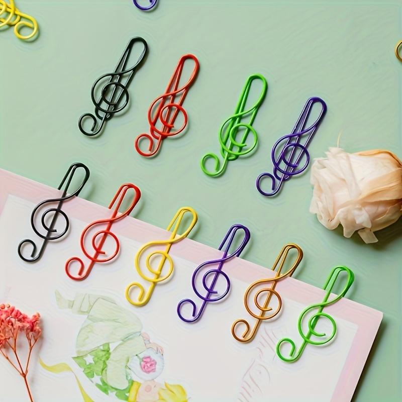 10 Color note shaped paper clips randomly selected