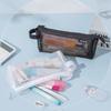 Mesh Pencil Case Transparent Pencil Case Kawaii Cute Simple Beautiful Bag Organizer Office Student Stationery School Supplies