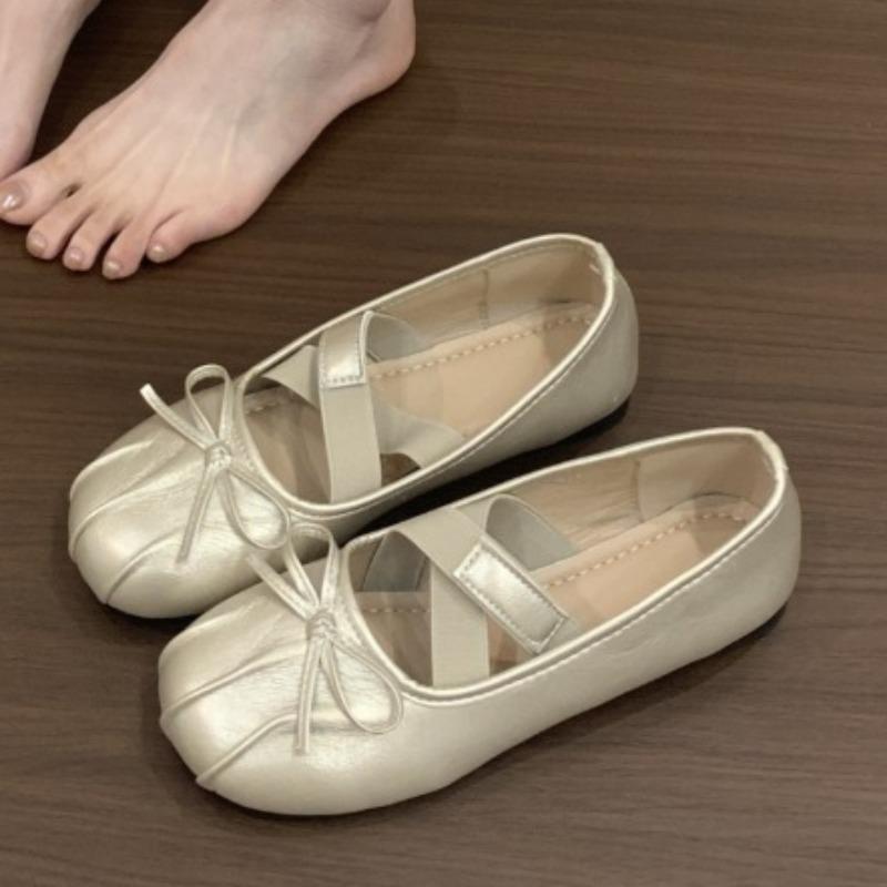 Fashion Women Bow Flats Ballet Dance Shoes 2025 Autumn Fashion Elegant Shallow Shoes Designer Classical New Trends Sneakers Cozy Zapatos