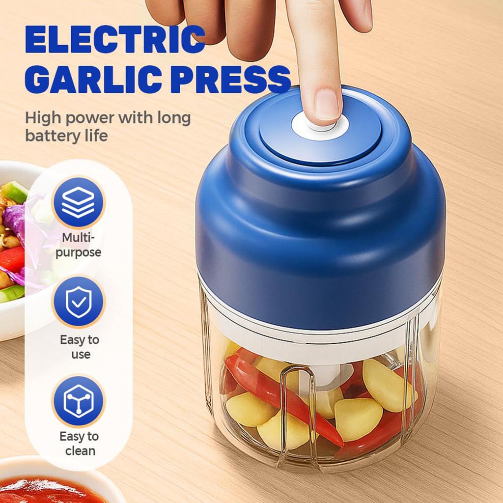 Electric Garlic Masher, Home Garlic Masher, Multi Functional Food Assistant, Meat Grinder, Wireless Garlic Press, Portable
