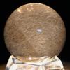 Eigado Smoky Rutilated Quartz Gold Needle Good Luck in Money and Power Amulet Sphere, 37mm, 72g, Quartz, Work, Stone,