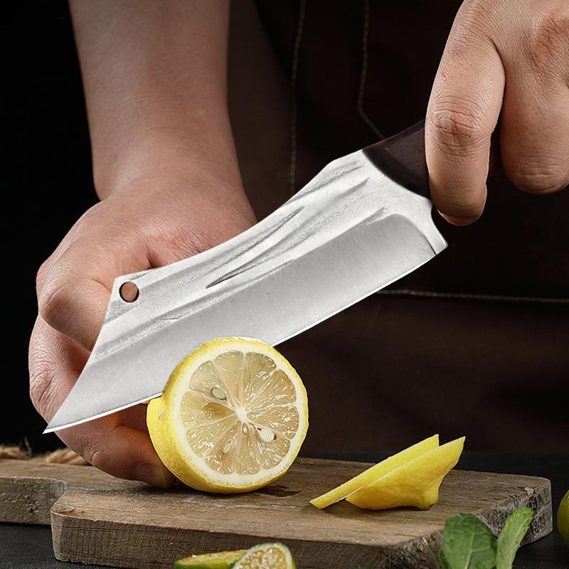 Hand Forged Wooden Boning Knife Sharp Multi-purpose Fruits Knife Kitchen Knives Handle Hand Ring Home Beef Knife
