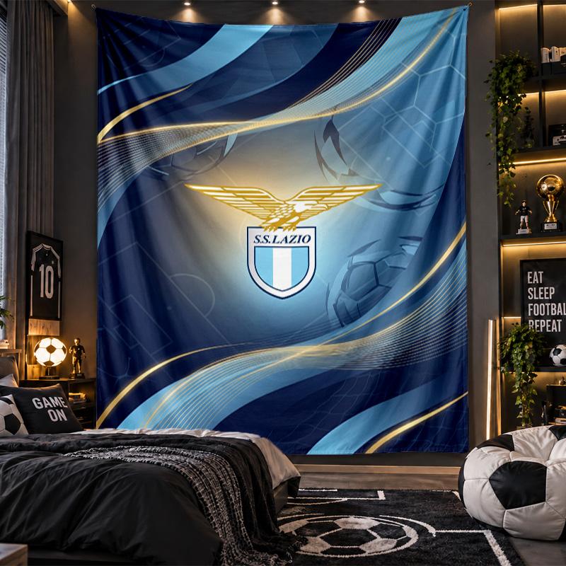 Wall Hanging Tapestry Lazio FC Print Cloth for Living Room Bedroom Home Decor